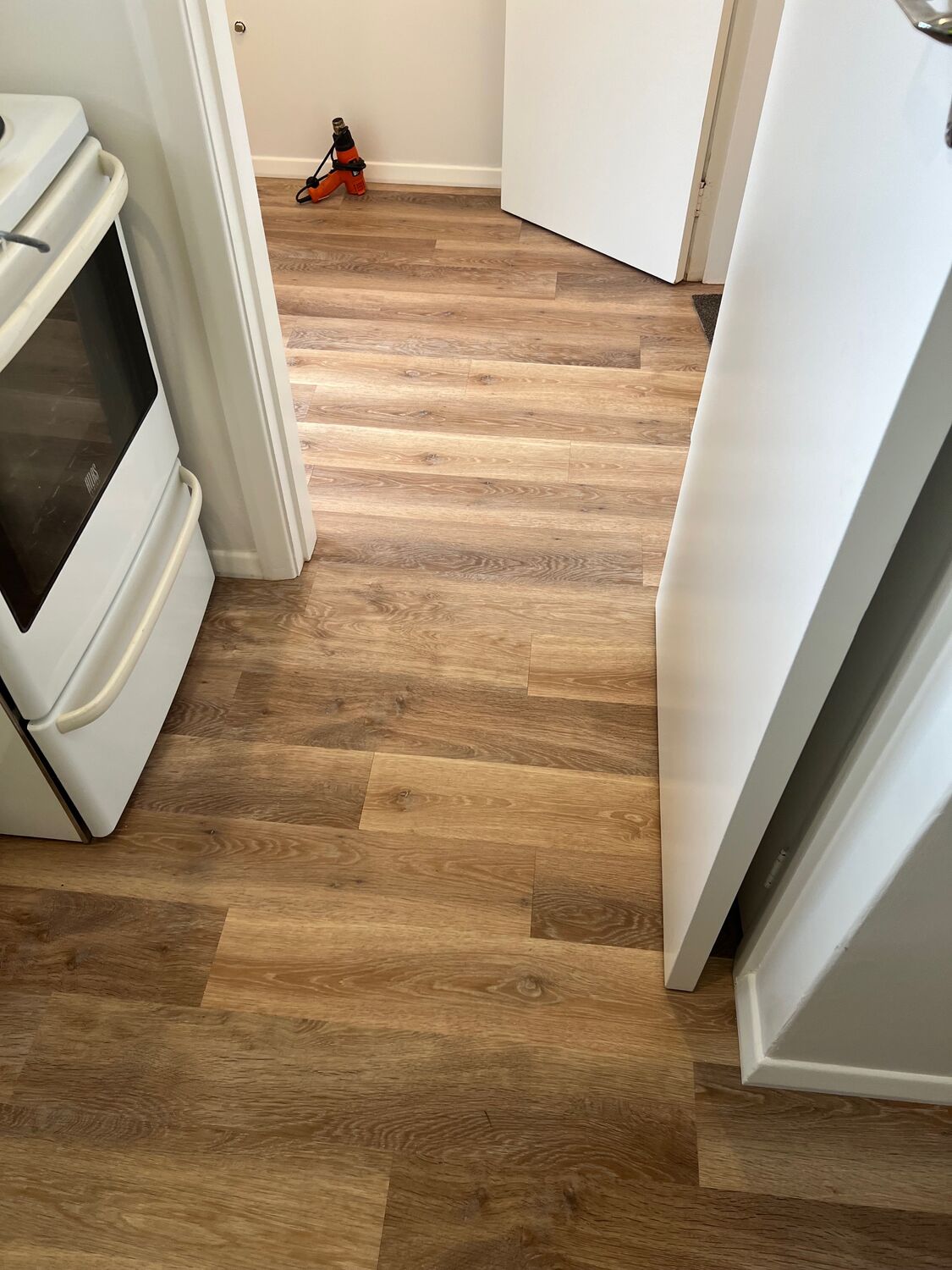 Timber-look flooring in a laundry